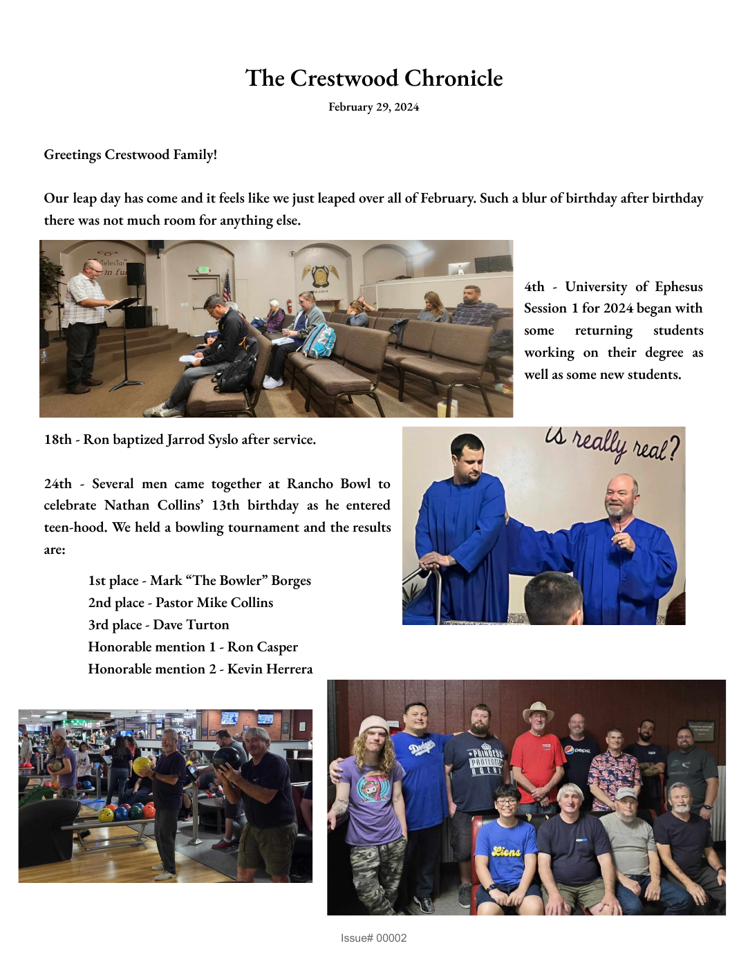 The Crestwood Chronicle — February 2024 cover First page of The Crestwood Chronicle, February 2024