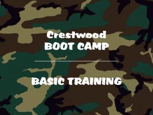 Artwork for Crestwood Boot Camp Basic Training Class Begins June 10th!!